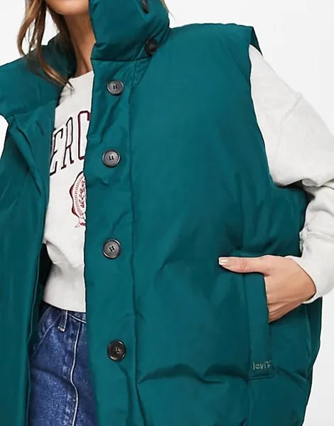 Зеленый пуховик Levi's XL