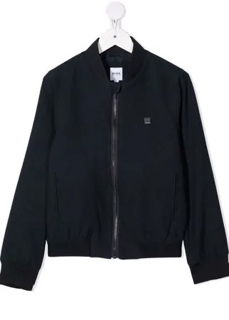 BOSS Kidswear бомбер на молнии с логотипом