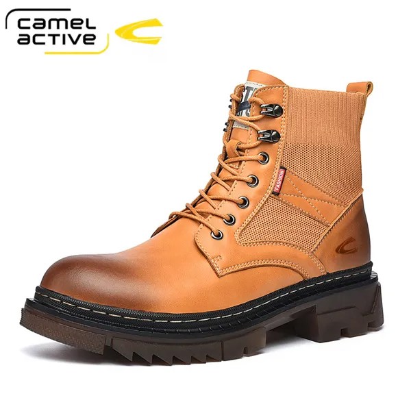 Мужские повседневные ботинки Camel Active, однотонные мягкие короткие сапоги на шнуровке, на плоской подошве, для улицы, размеры 38-44, для весны и зимы