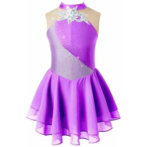 Платье для танцев , размер 122-128, лиловый, фиолетовый