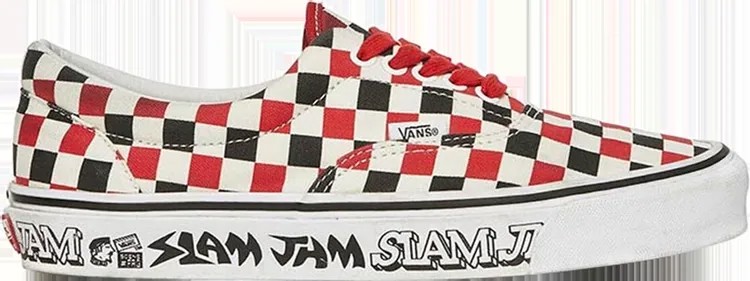 Кеды Vans Slam Jam Socialism x OG Era LX Red Black Checkerboard, красный