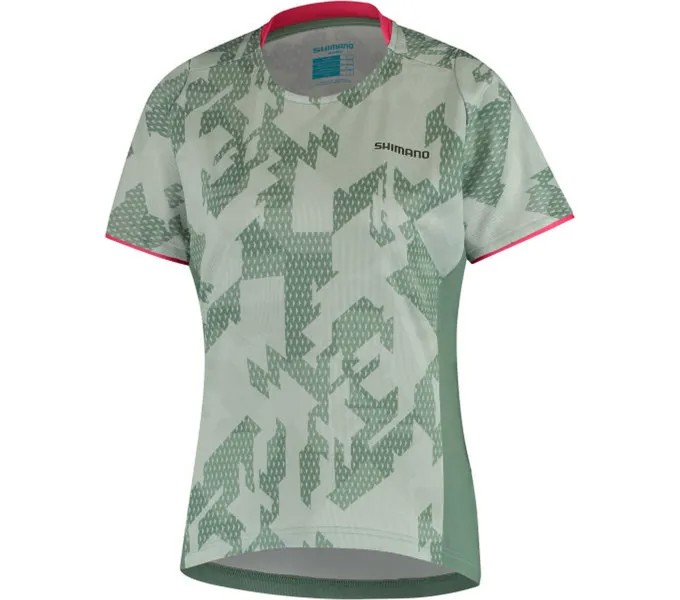 Спортивная футболка SHIMANO Short Sleeve Jersey W's MAYA, зеленый