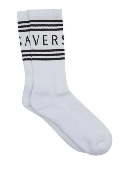 Черно-белые женские жаккардовые носки с логотипом Versace