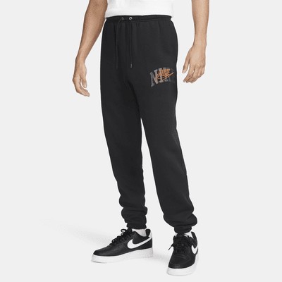 Брюки Nike Club Fleece, цвет Black/Safety Orange