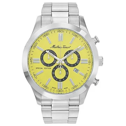 Наручные часы Mathey-Tissot Швейцарские наручные часы Mathey-Tissot H455CHJ с хронографом, серебряный