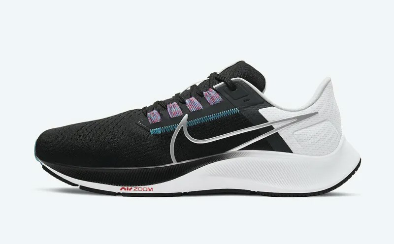 Мужские кроссовки Nike Zoom Pegasus 38 черный металлик белый фуксия серебристый CW7356-003 размер 15