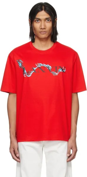 Красная футболка с принтом Lanvin