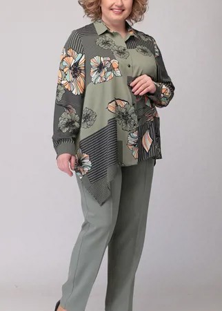 Костюм Denissa Fashion-1295 В цвете: Зеленый, Разноцветный; Размеры: 52,54
