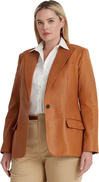 Блейзер LAUREN Ralph Lauren Plus Size Double-Breasted Twill Blazer, цвет Birch Tan