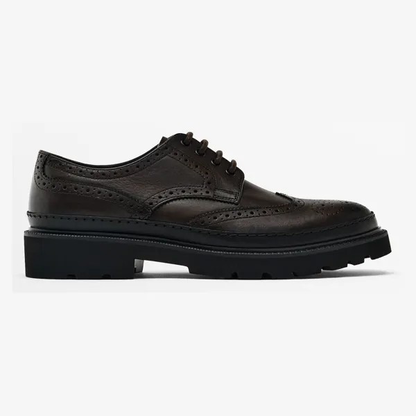 Туфли Massimo Dutti Nappa Brogues, коричневый