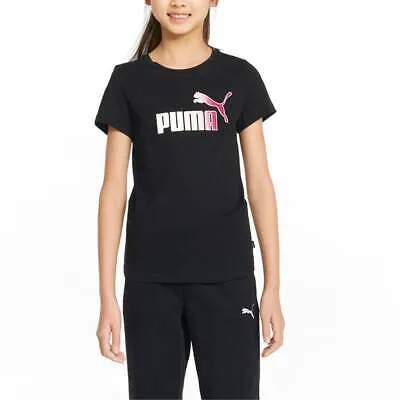 Футболка Puma Essentials+ Bleach с круглым вырезом и короткими рукавами с логотипом для молодежи, черная, Ca
