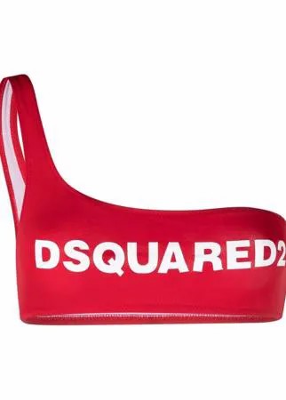 Dsquared2 лиф бикини асимметричного кроя с логотипом