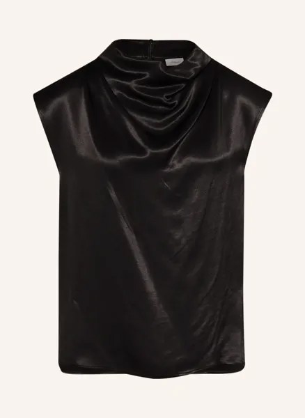 Атласная блузка-рубашка S.Oliver Black Label, черный