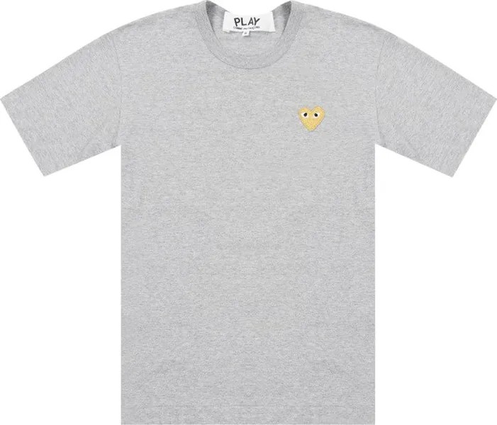 Футболка Comme des Garçons PLAY Gold Heart T-Shirt 'Grey', серый