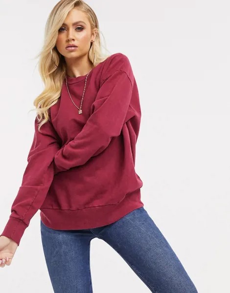 Бордовый oversized-свитшот ASOS DESIGN-Neutral