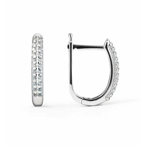 Серьги VALTERA, серебро, 925 проба, фианит, длина 1.5 см, серебряный