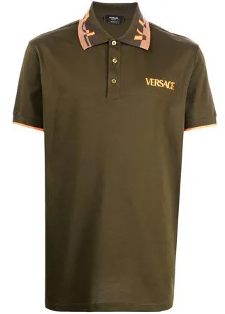 Versace рубашка поло с вышитым логотипом