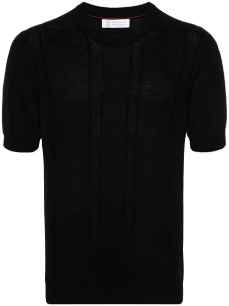 Brunello Cucinelli футболка фактурной вязки, черный