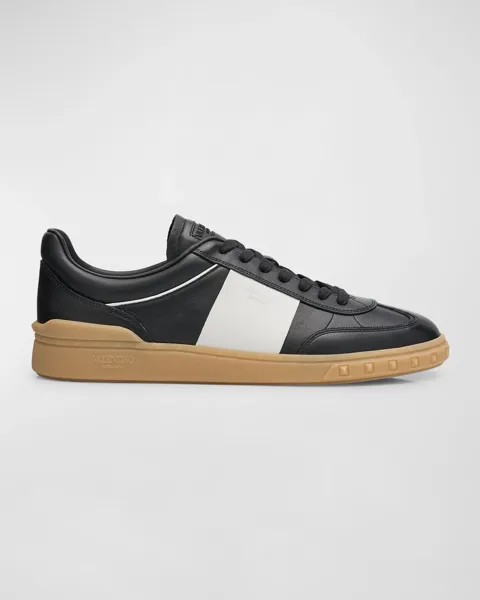 Мужские кожаные низкие кеды Upvillage Valentino Garavani, цвет Black/White