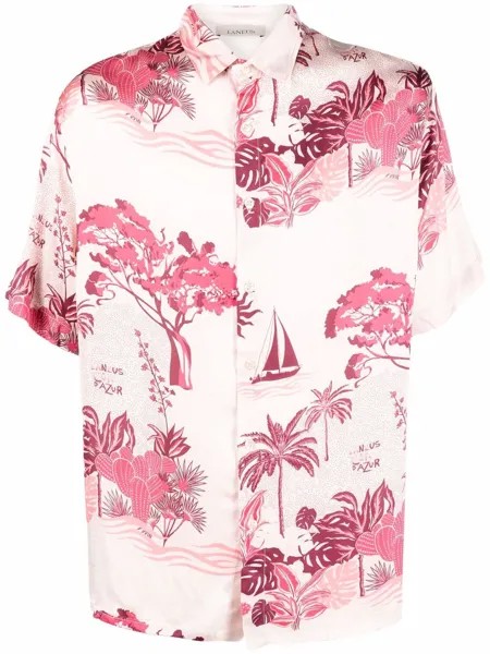 Laneus tropical-print short-sleeved shirt