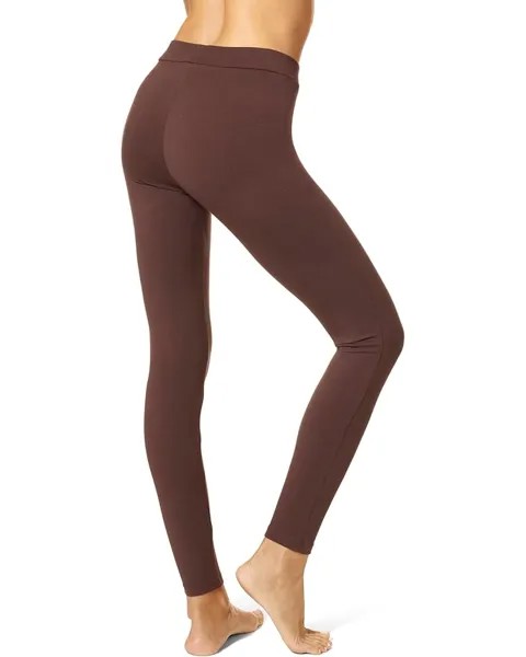 Брюки HUE Wide Waistband Blackout Cotton Leggings, цвет Espresso