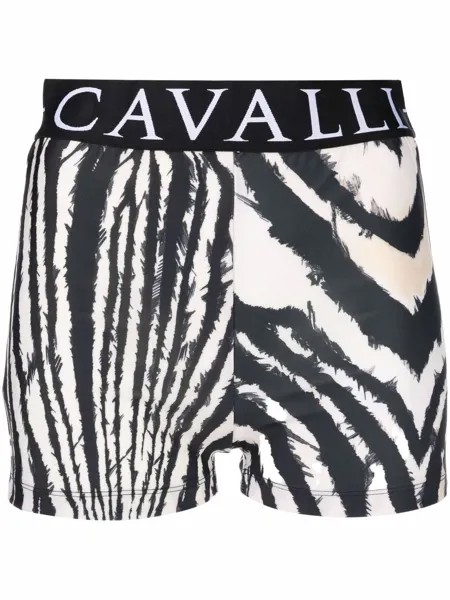 Roberto Cavalli облегающие шорты с принтом Freedom