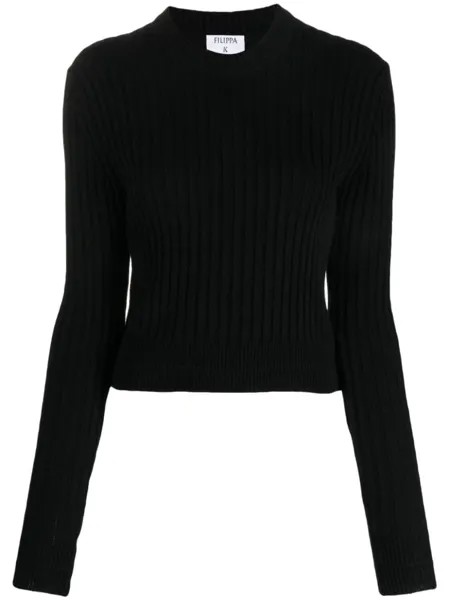 Filippa K шерстяная толстовка с круглым вырезом, черный