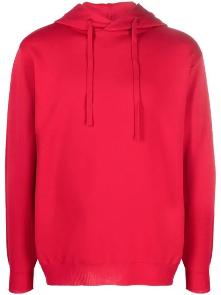 John Smedley худи из вирджинской шерсти с кулиской, красный