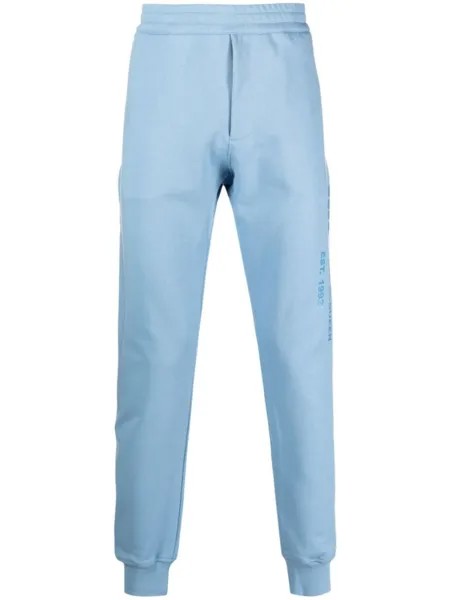 Alexander McQueen спортивные брюки с логотипом, синий