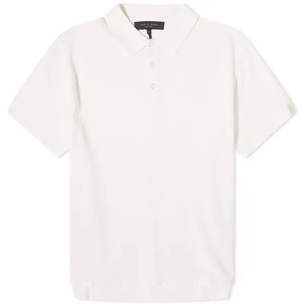 Рубашка Rag & Bone Harvey Knit Polo, слоновая кость