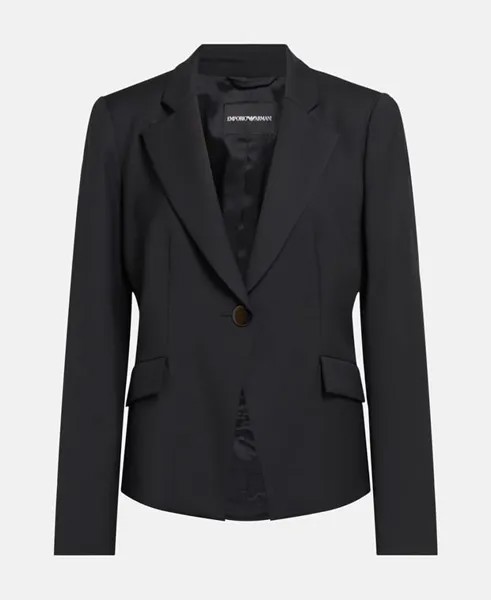 Шерстяной пиджак Emporio Armani, черный
