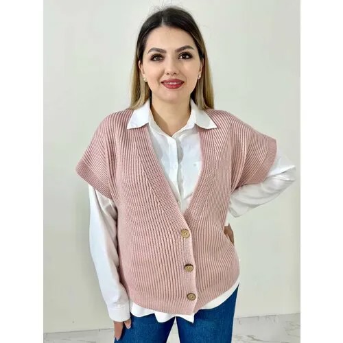 Жилет , размер 44-50, розовый