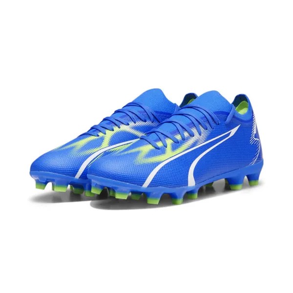 Футбольные бутсы ULTRA MATCH FG/AG мужские PUMA Ultra Blue White Pro Green