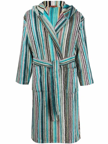 Халат Jazz в полоску с капюшоном Missoni Home, синий