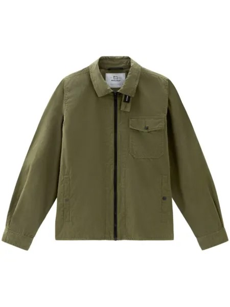 Woolrich габардиновая куртка-рубашка, зеленый