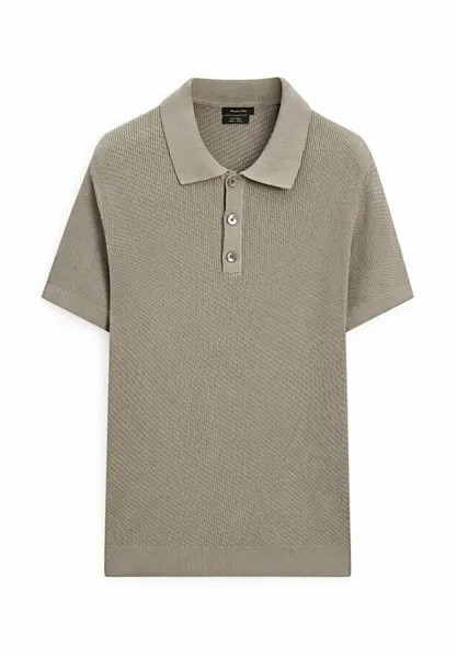 Рубашка-поло TEXTURED SHORT SLEEVE Massimo Dutti, цвет khaki