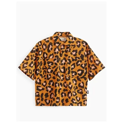 Рубашка Happy Baby, размер 110-116, черный, оранжевый