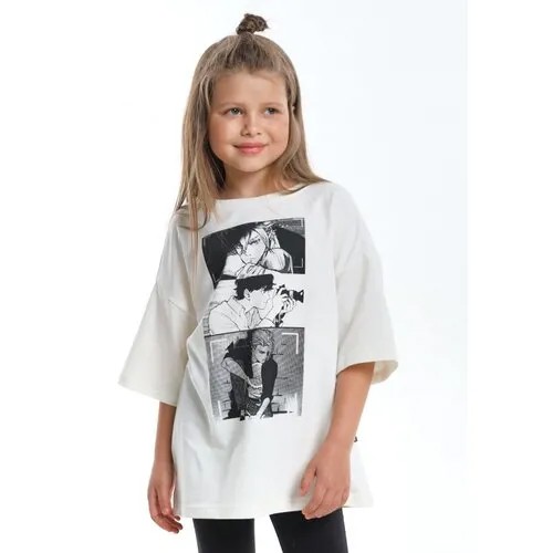 Футболка Mini Maxi, хлопок, размер 140, белый