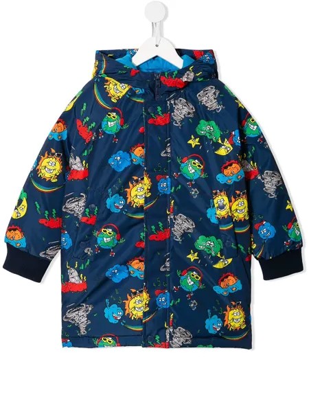 Stella McCartney Kids пуховик с принтом Weather Gang