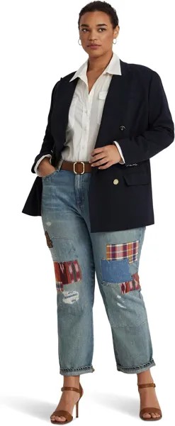 Джинсы Plus Size Patchwork Relaxed Tapered Jeans in Skye Wash LAUREN Ralph Lauren, цвет Skye Wash