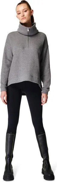 Свитер Sweaty Betty Restful Boucle 1/2 Zip Sweats, цвет Charcoal Marl
