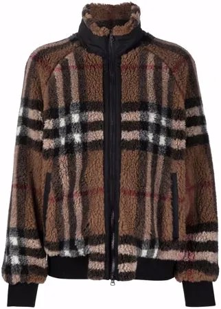 Burberry check-pattern fleece jacket