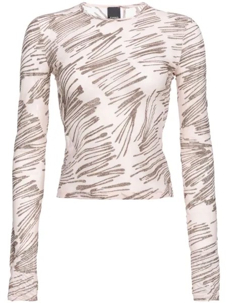 PINKO футболка Moneta с блестками, нейтральный цвет