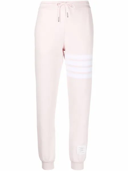 Thom Browne спортивные брюки с полосками 4-Bar, розовый