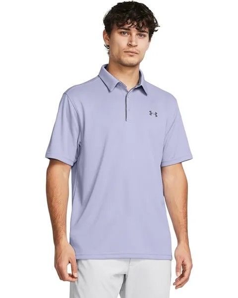 Поло Under Armour Golf Tech, цвет Celeste/Pitch Gray