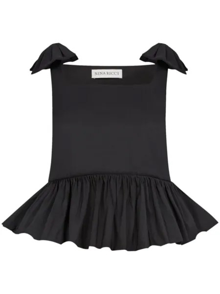 Nina Ricci топ с баской, черный