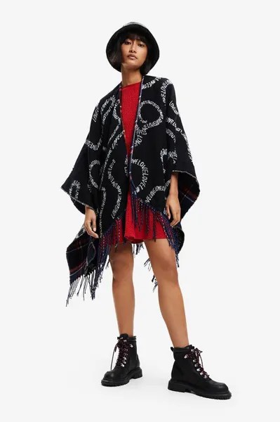 Двустороннее пончо Desigual, черный