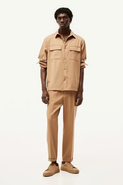 Элегантные спортивные брюки приталенного кроя H&M, коричневый