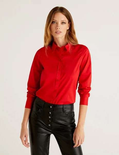 Рубашка женская United Colors of Benetton 21A_5CQY5QC13 красная XL
