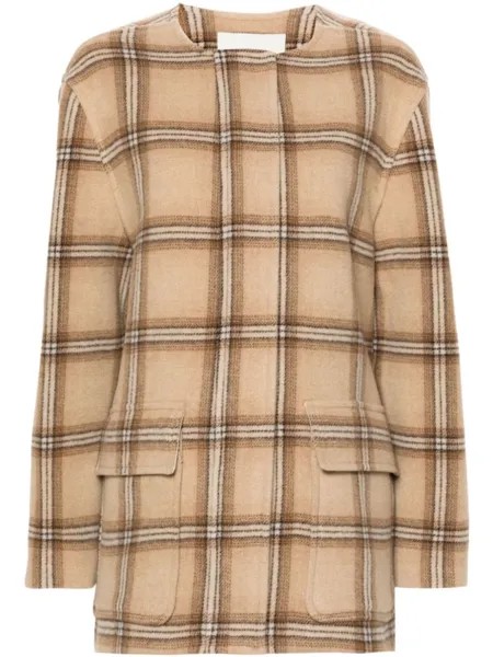 ISABEL MARANT пальто Efelia в клетку, нейтральный цвет